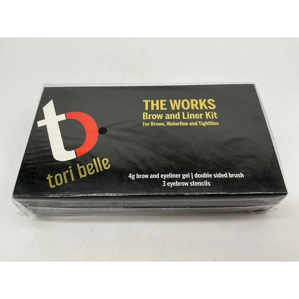 Tori Belle THE WORKS Brow and Liner Kit New in Sealed Box Black